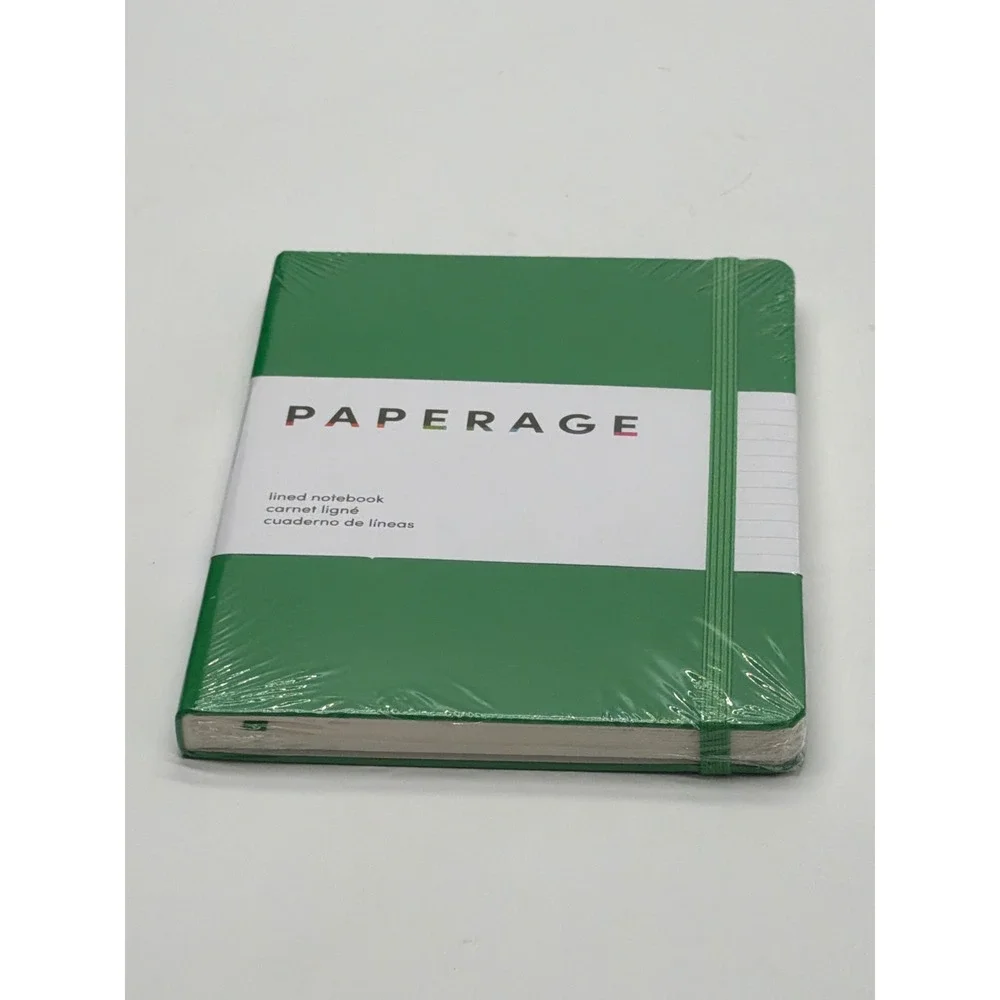Paperage Lined Notebook Green Hardcover 5.6x8 inch 160 Pages 100gsm  NEW